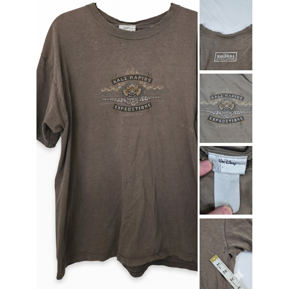 Vintage Disney Animal Kingdom Kali River Rapids‎ Shirt XL Thrashed Sun Faded 90s